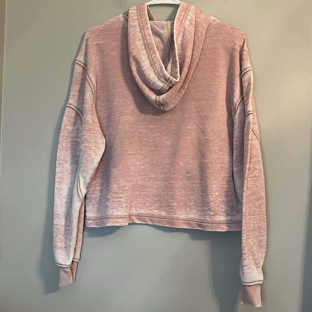 7 For All Mankind Women's Dusty Pink Cropped Hoodie Size M - Picture 2 of 10